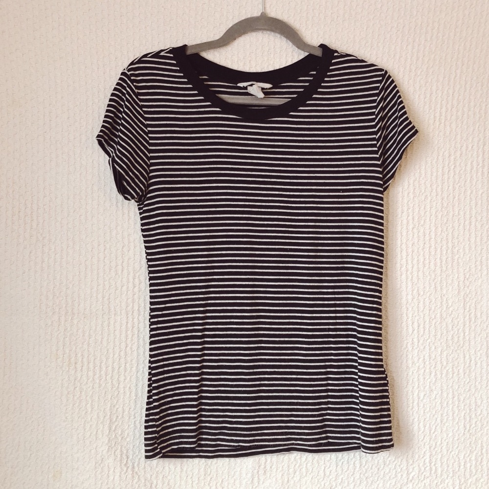 Black and White Striped Tee